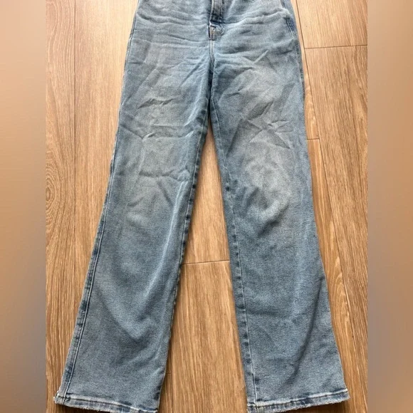 Good American Blue Straight Leg Jeans Size 2 - Picture 2 of 4